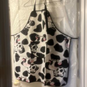 Cute Cow Print Apron in Black and White